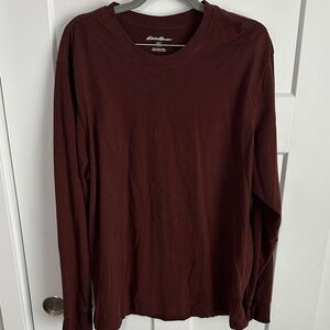 Eddie Bauer Men's Burgundy Long Sleeve Tee